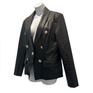 INC‎ Faux Leather Blazer Jacket